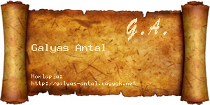 Galyas Antal névjegykártya